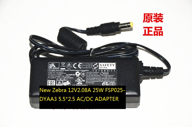 100% Brand New 12V 2.08A 25W Zebra 5.5*2.5 AC/DC ADAPTER FSP025-DYAA3 POWER SUPPLY